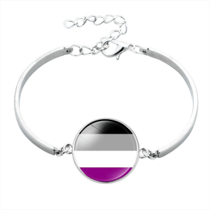 Bracciale LGBT Medaglia Bandiera Asessuale