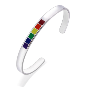 Bracciale lgbtqia gay in acciaio