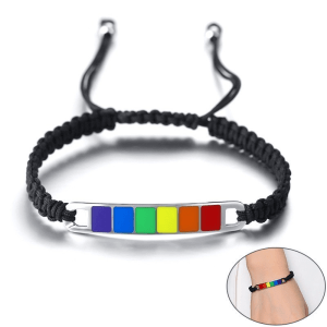 Bracciale intrecciato LGBT Rainbow