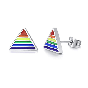 Orecchini a triangolo arcobaleno LGBT